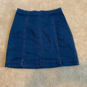 Free People Modern Femme Medium Wash Denim Mini Skirt Size 4